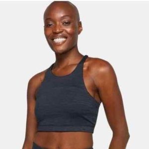 outdoor voices move free crop top sports bra charcoal grey size Small.